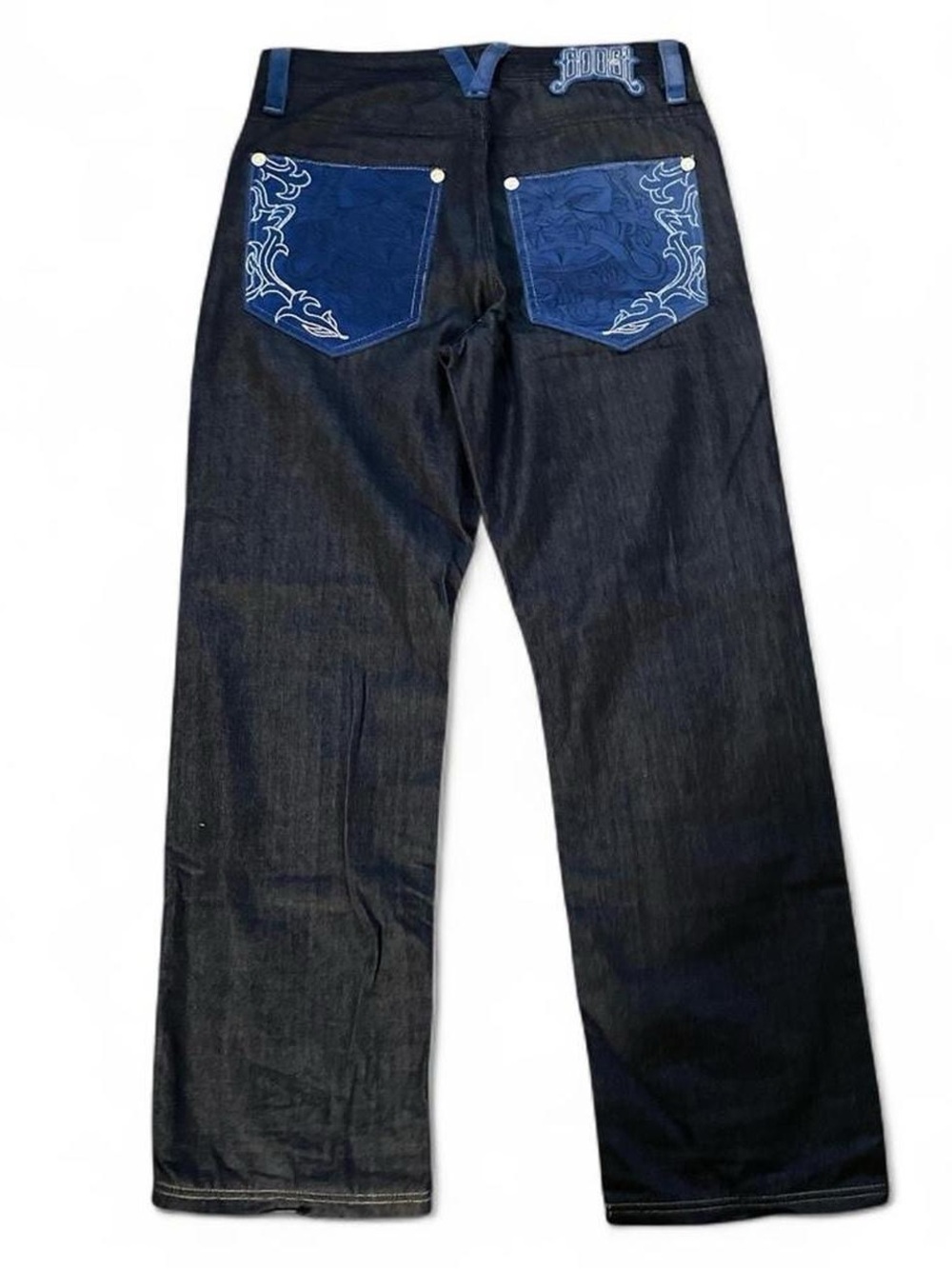 Vintage‎ COOGI Baggy Embroidered Oni Mask Streetwear Denim Jeans W34 L34